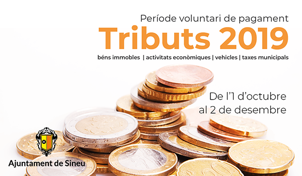 Obert el període de pagament voluntari de tributs de l’Ajuntament de Sineu