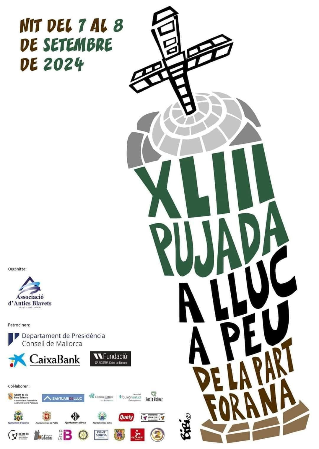 Pujada a Lluc a peu des de la part forana