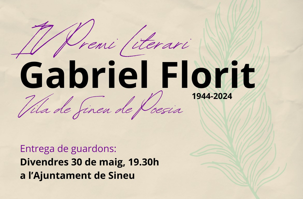 IV Premi Literari Gabriel Florit - Vila de Sineu de Poesia
